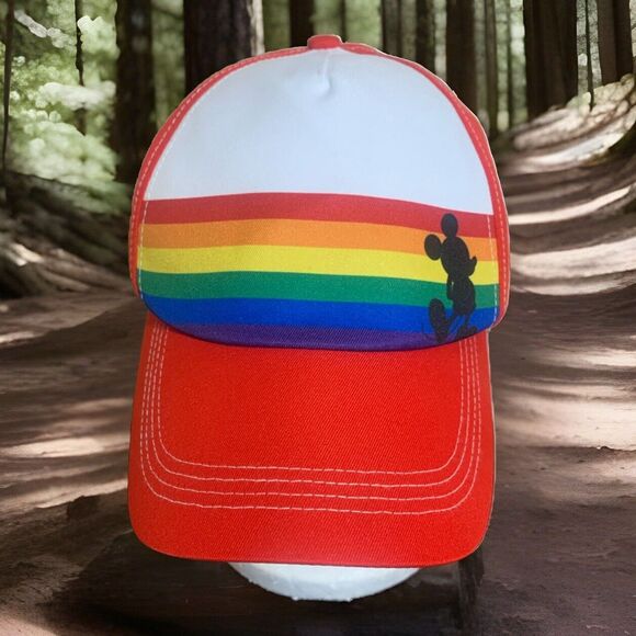 Disney Parks Pride Baseball Trucker Hat Cap Rainbow Collection Mickey - Picture 1 of 8